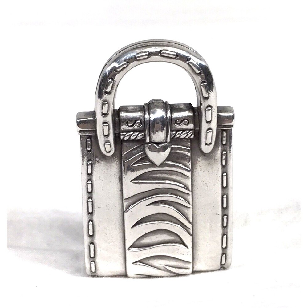Silver Brighton Purse Bag Shaped Picture Place Business Card Holder Paperweight
